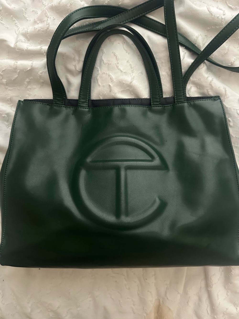 Telfar Medium Signature Tote in Forest Green vegan Leather